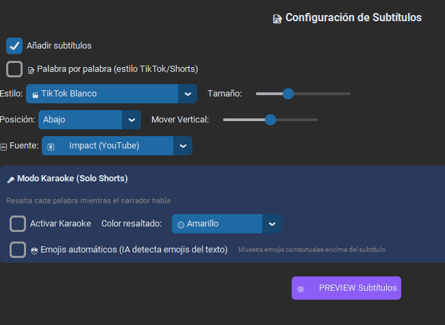 Paso 3 - Subtítulos